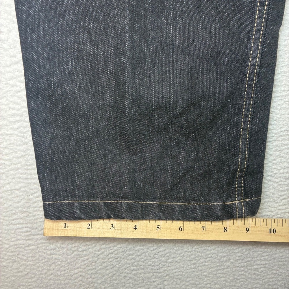 Y2K Red Ape Baggy Jeans Men 36x32 Black Embroidered Loose Straight Relaxed NWT - Picture 8 of 8